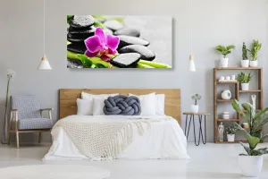 Obraz wellness zátišie s fialovou orchideou