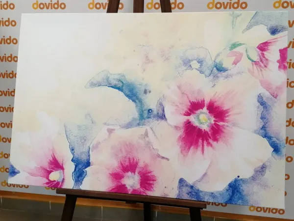 Obraz akvarelová ilustrácia ružových kvetov