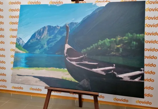 Obraz drevená vikingská loď