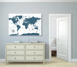 Obraz mapa v modrom prevedení