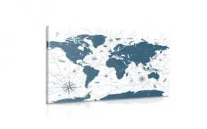 Obraz mapa v modrom prevedení