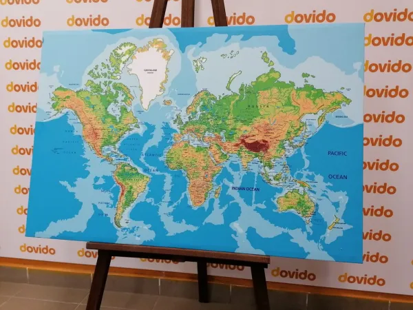 Obraz na korku klasická mapa sveta