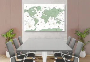 Obraz mapa v zelenom prevedení