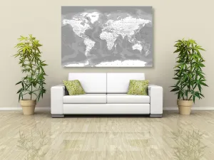 Obraz štýlová čiernobiela mapa sveta