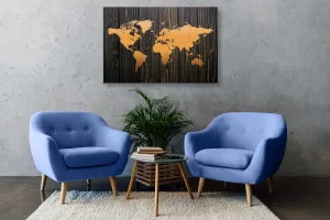 Obraz oranžová mapa na dreve