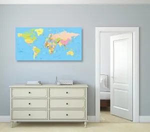 Obraz mapa na modrom pozadí