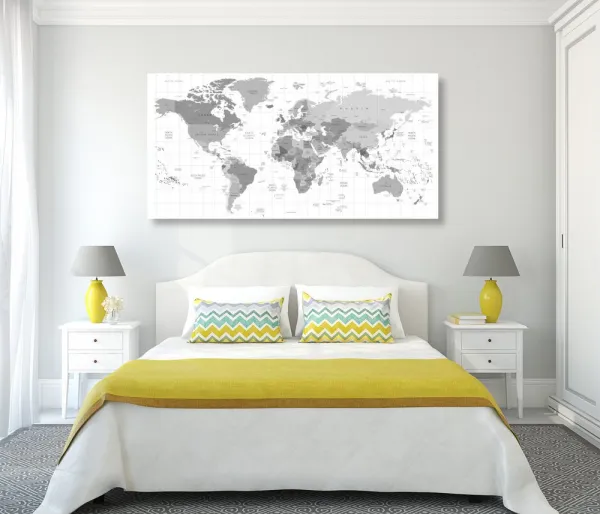 Obraz šedá mapa na bielom pozadí