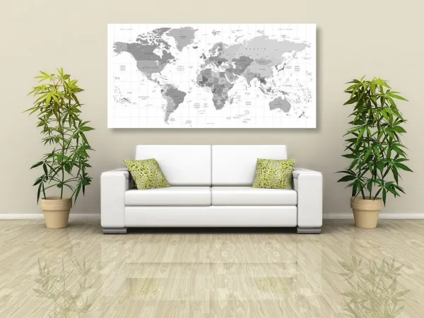 Obraz šedá mapa na bielom pozadí