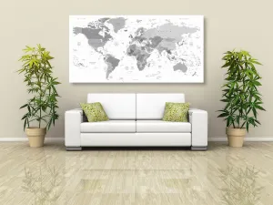 Obraz šedá mapa na bielom pozadí