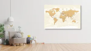 Obraz mapa sveta s vintage nádychom