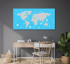Obraz nebesky modrá mapa sveta