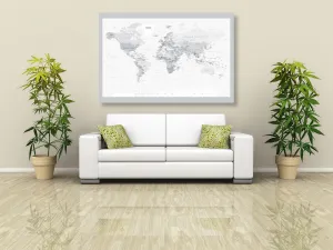 Obraz klasická čiernobiela mapa so šedým okrajom