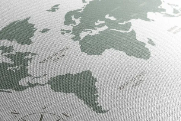 Obraz decentná mapa v zelenom prevedení