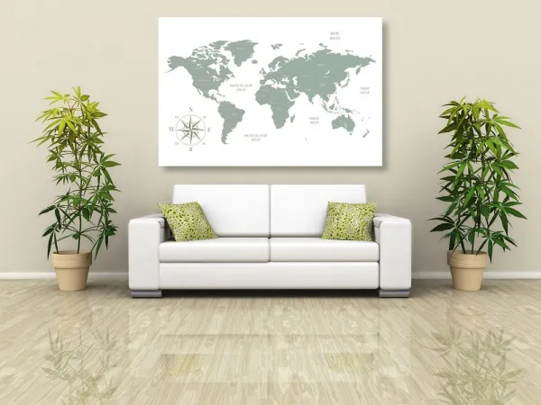 Obraz decentná mapa v zelenom prevedení