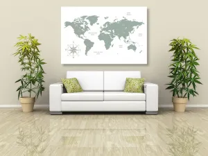 Obraz decentná mapa v zelenom prevedení