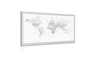 Obraz klasická čiernobiela mapa so šedým okrajom