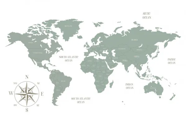 Obraz decentná mapa v zelenom prevedení