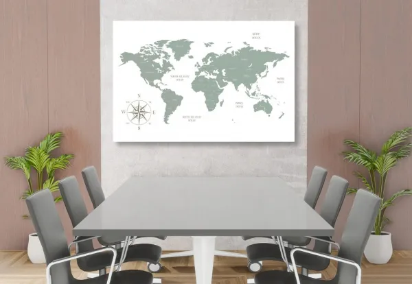 Obraz decentná mapa v zelenom prevedení