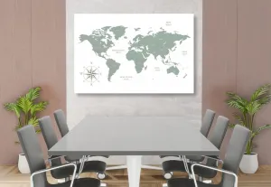 Obraz decentná mapa v zelenom prevedení