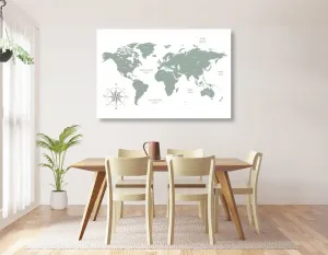 Obraz decentná mapa v zelenom prevedení