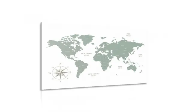 Obraz decentná mapa v zelenom prevedení