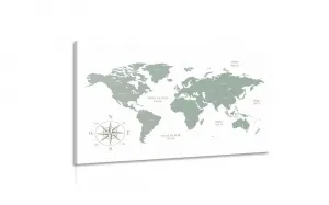 Obraz decentná mapa v zelenom prevedení