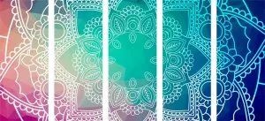 5-dielny obraz pastelová Mandala