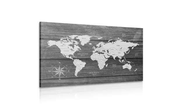 Obraz mapa s dreveným pozadím