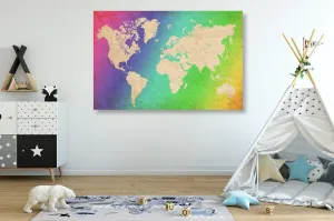 Obraz pastelová mapa sveta