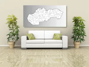 Obraz čiernobiela mapa Slovenska