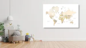 Obraz mapa sveta s vintage prvkami