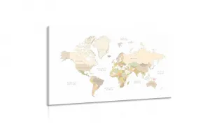 Obraz mapa sveta s vintage prvkami