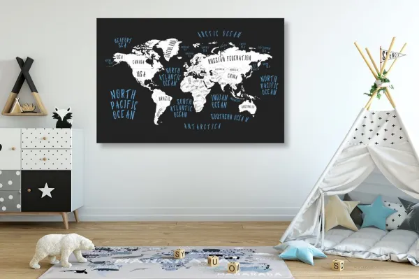 Obraz mapa sveta v modernom prevedení