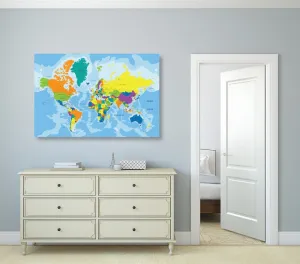 Obraz farebná mapa sveta