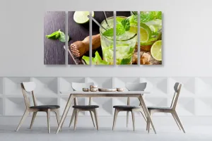 5-dielny obraz lahodné Mojito