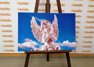 Obraz ružový starostlivý anjelik na nebi