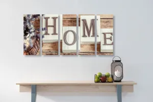 5-dielny obraz písmenka Home