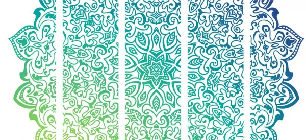 5-dielny obraz modrozelená Mandala