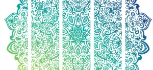 5-dielny obraz modrozelená Mandala