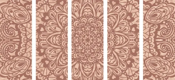 5-dielny obraz kvetinová Mandala