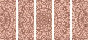 5-dielny obraz kvetinová Mandala