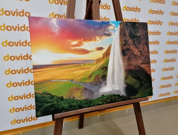 Obraz nádherný vodopád na Islande