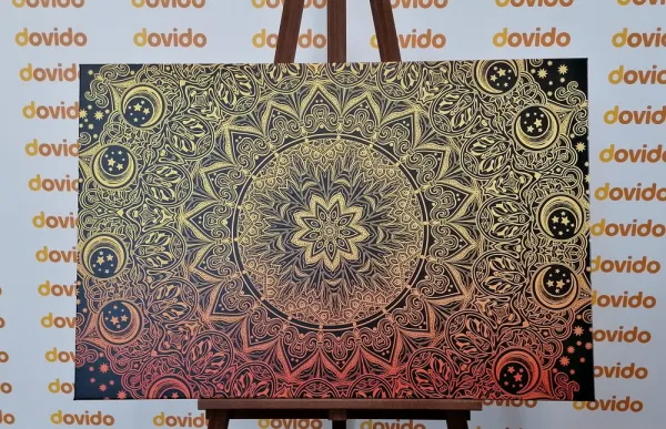 Obraz zlatá orientálna Mandala