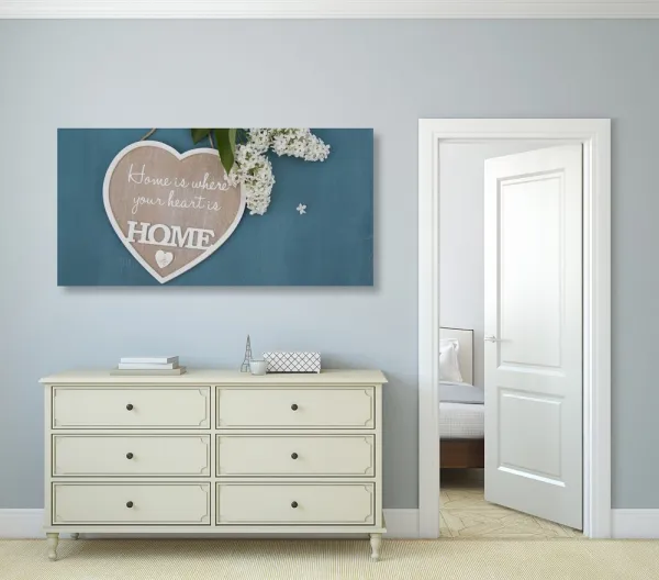 Obraz srdce s citátom - Home is where your heart is