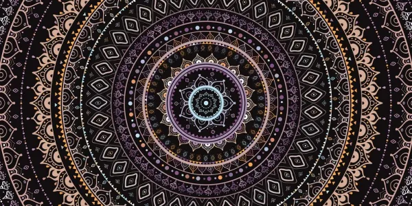 Obraz Mandala so vzorom slnka vo fialových odtieňoch