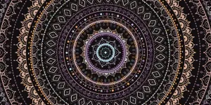 Obraz Mandala so vzorom slnka vo fialových odtieňoch