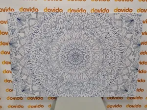 Obraz detailná ozdobná Mandala v modrej farbe