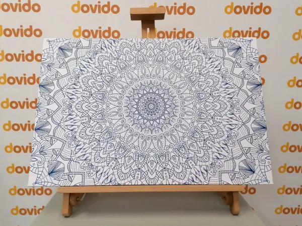 Obraz detailná ozdobná Mandala v modrej farbe