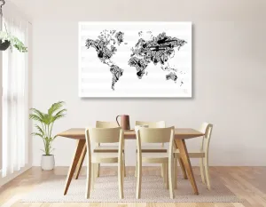 Obraz hudobná mapa sveta v inverznej podobe