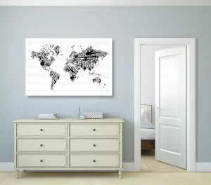 Obraz hudobná mapa sveta v inverznej podobe